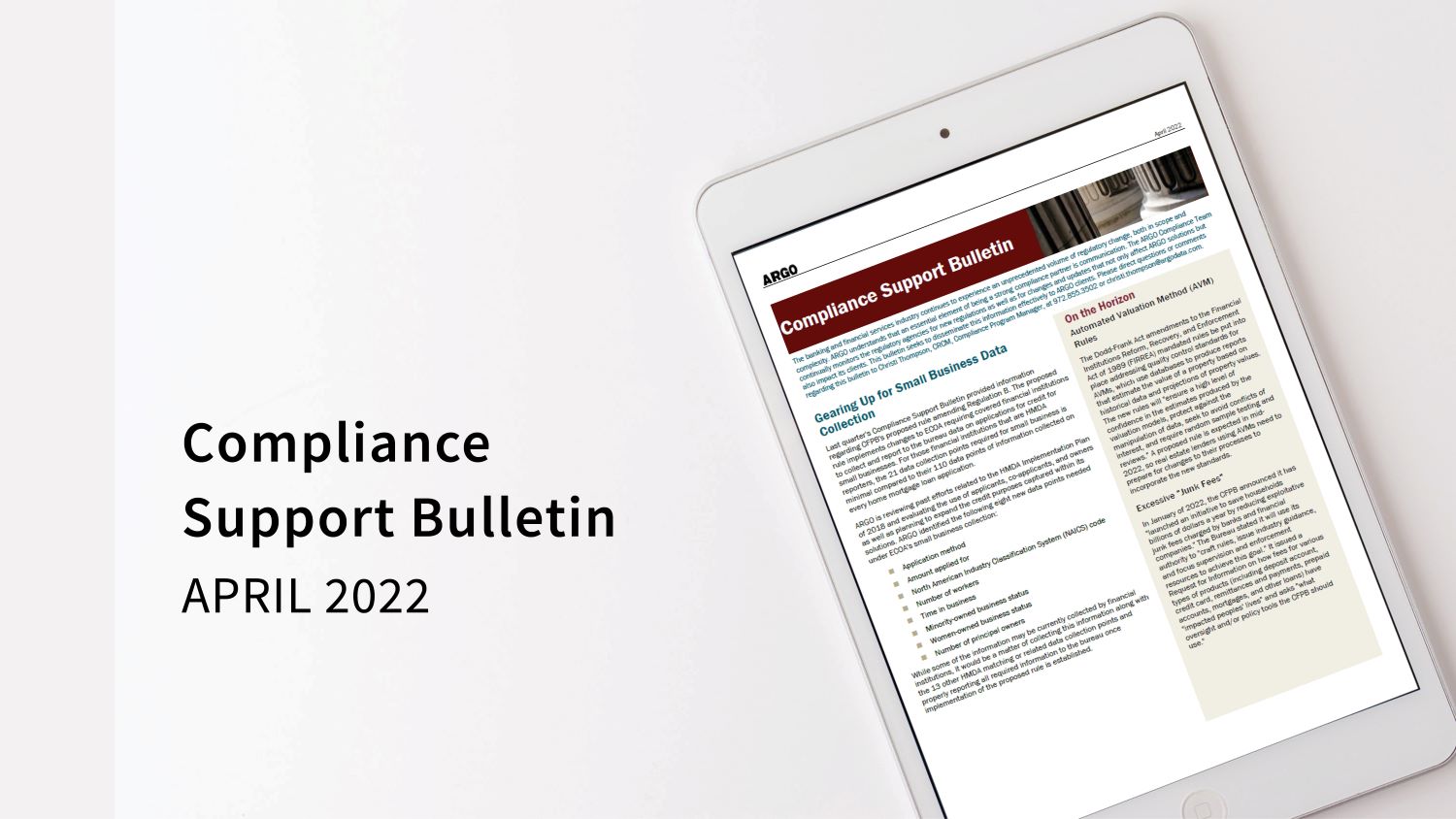Compliance Support Bulletin April 2022 - RESIZED
