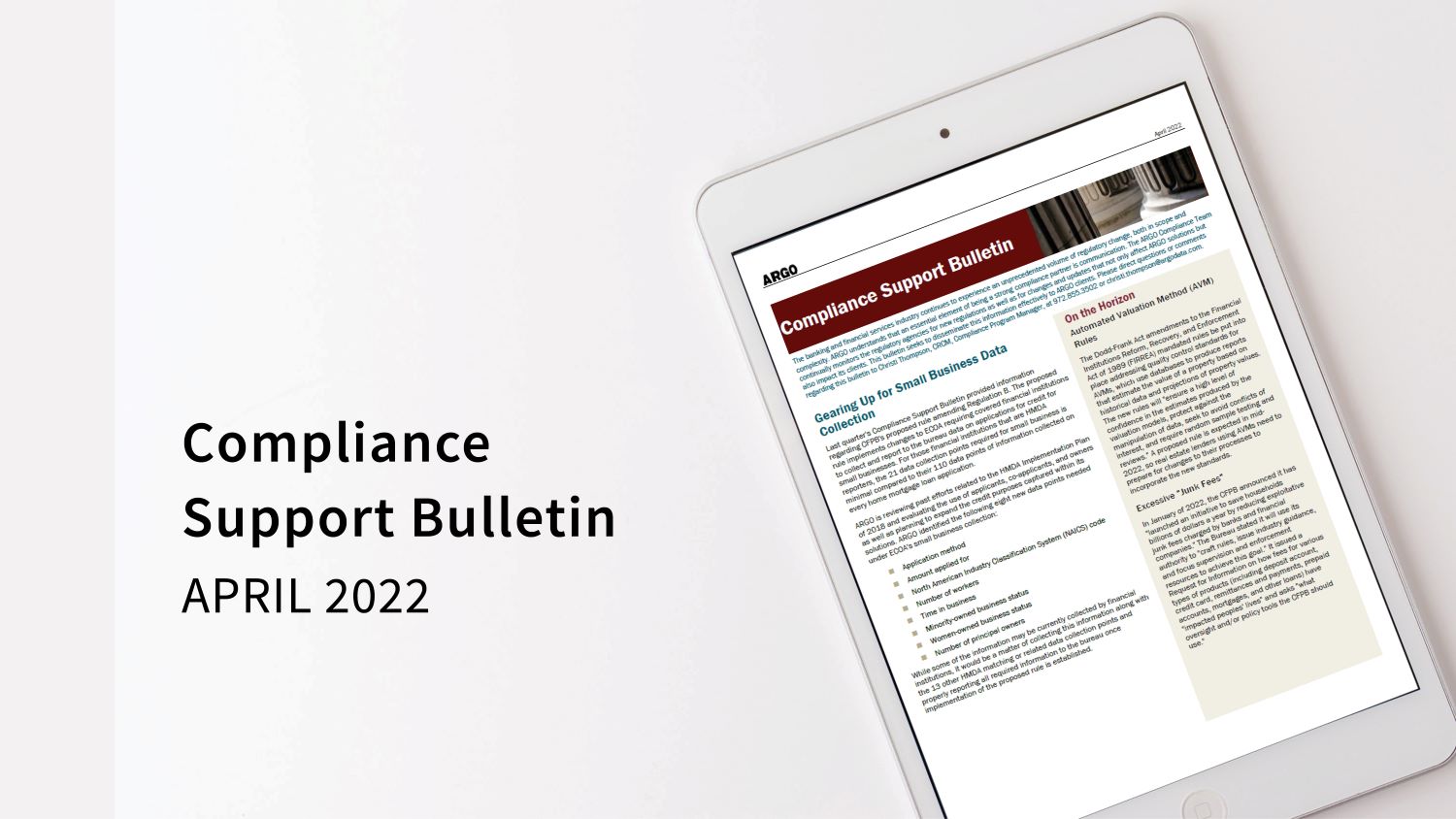 Compliance Support Bulletin April 2022 - RESIZED Compliance Support Bulletin April 2022 - RESIZED