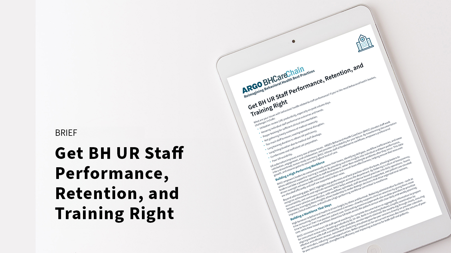 Get BH UR Staff Performance, Retention, and Training Right